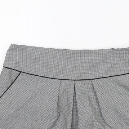 Dorothy Perkins Womens Grey Geometric Polyester A-Line Skirt Size 12 Zip