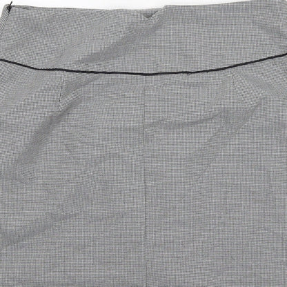 Dorothy Perkins Womens Grey Geometric Polyester A-Line Skirt Size 12 Zip