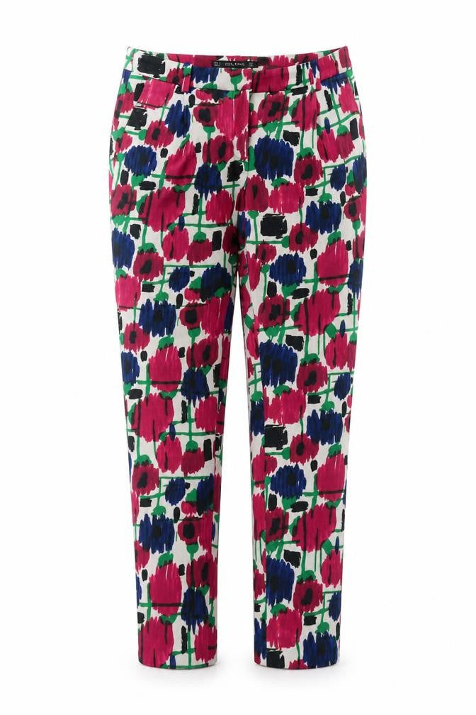 Womens UK Size S Zara Regular Fit Carrot Multicoloured Trousers