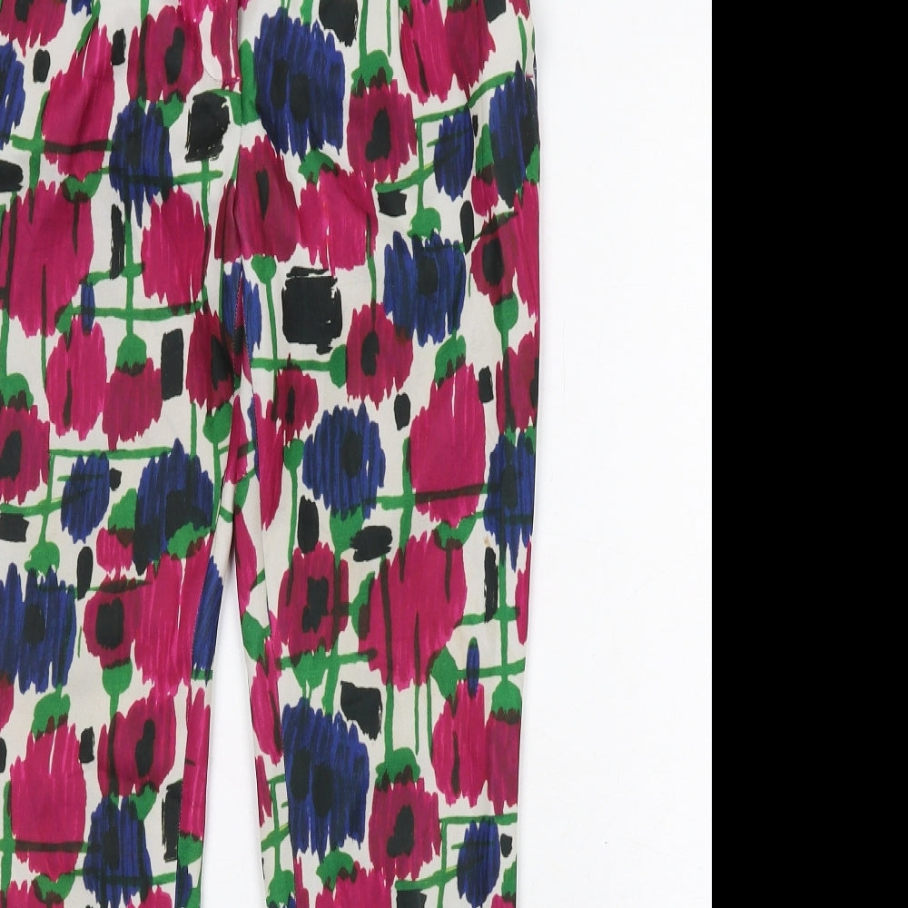 Womens UK Size S Zara Regular Fit Carrot Multicoloured Trousers