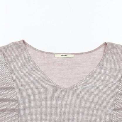 Womens UK Size S Oasis Pink Basic T-Shirt
