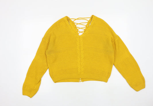 Womens UK Size 8 Miss Selfridge Yellow Pullover Jumper