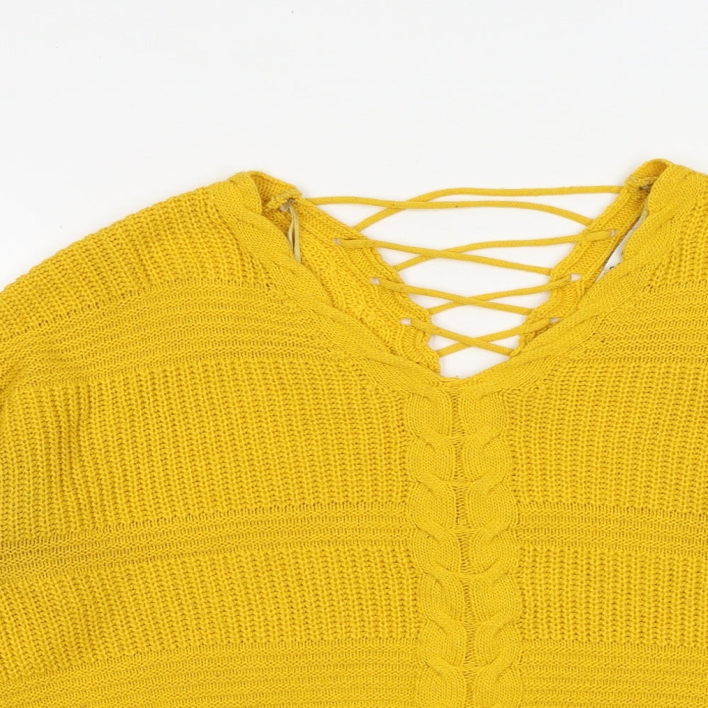 Womens UK Size 8 Miss Selfridge Yellow Pullover Jumper