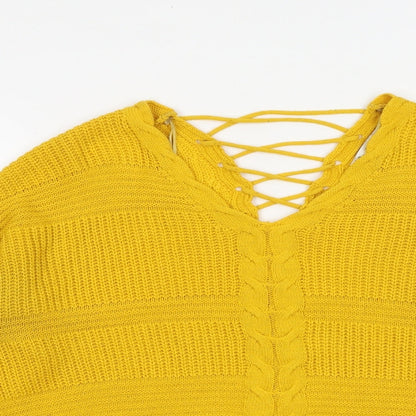 Womens UK Size 8 Miss Selfridge Yellow Pullover Jumper