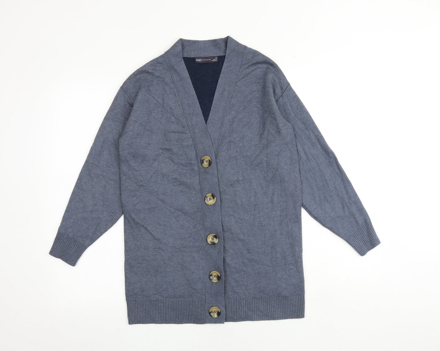 Womens UK Size XS Marks and Spencer Blue Cardigan Jumper