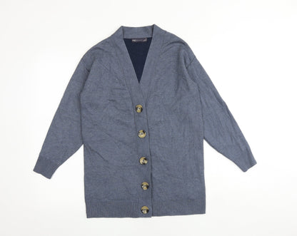 Womens UK Size XS Marks and Spencer Blue Cardigan Jumper