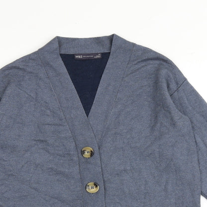 Womens UK Size XS Marks and Spencer Blue Cardigan Jumper