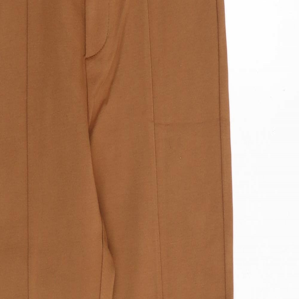Gold SK Womens Brown Cotton Trousers Size 12 Regular Button
