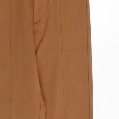 Gold SK Womens Brown Cotton Trousers Size 12 Regular Button