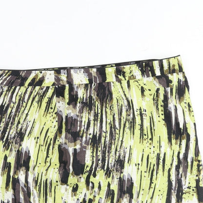 Marks and Spencer Womens Multicoloured Geometric Cotton A-Line Skirt Size 16 Zip