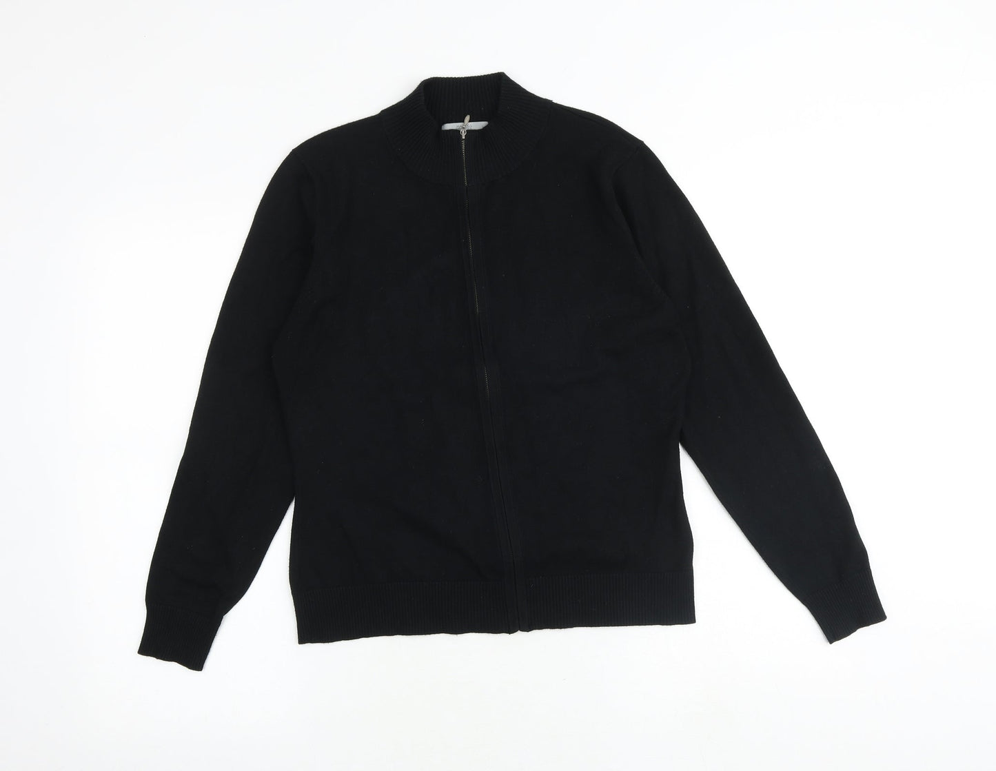 Womens UK Size 16 Marks and Spencer Black Full Zip Jumper