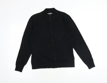 Womens UK Size 16 Marks and Spencer Black Full Zip Jumper