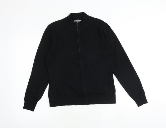 Womens UK Size 16 Marks and Spencer Black Full Zip Jumper