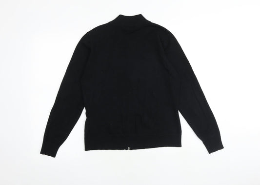 Womens UK Size 16 Marks and Spencer Black Full Zip Jumper
