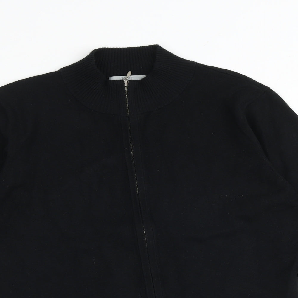 Womens UK Size 16 Marks and Spencer Black Full Zip Jumper