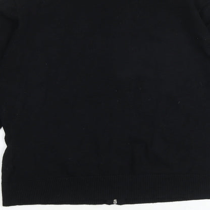Womens UK Size 16 Marks and Spencer Black Full Zip Jumper