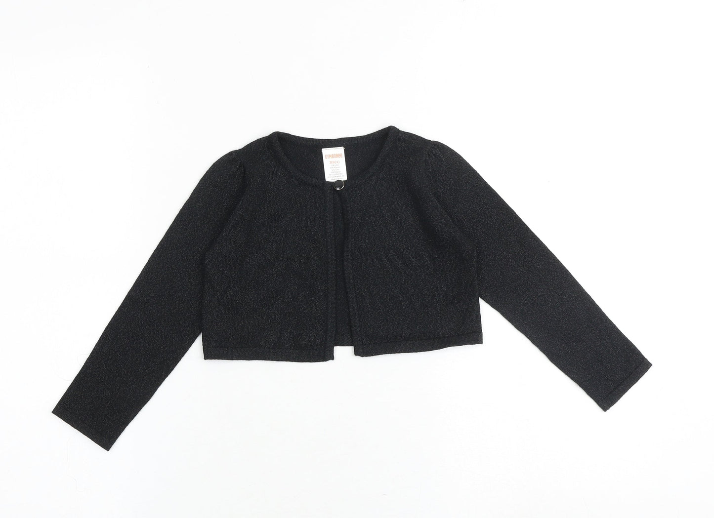 Gymboree Girls Black Round Neck Cotton Cardigan Jumper Size 4 Years Button