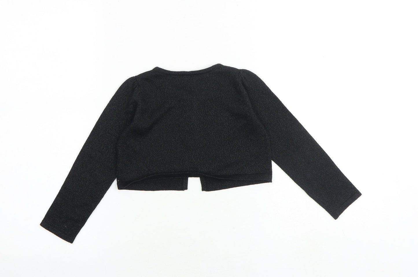 Gymboree Girls Black Round Neck Cotton Cardigan Jumper Size 4 Years Button