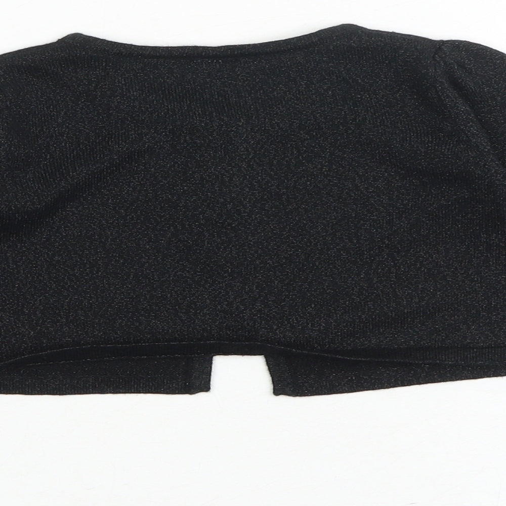 Gymboree Girls Black Round Neck Cotton Cardigan Jumper Size 4 Years Button