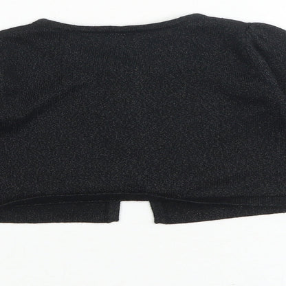 Gymboree Girls Black Round Neck Cotton Cardigan Jumper Size 4 Years Button