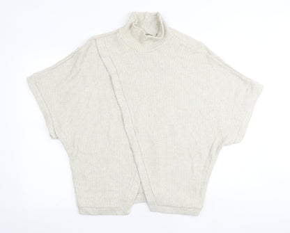 Apricot Womens Beige High Neck Viscose Pullover Jumper Size 10