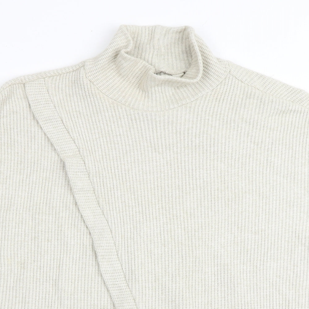 Apricot Womens Beige High Neck Viscose Pullover Jumper Size 10