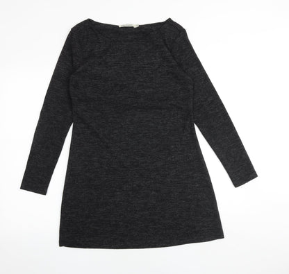 Lily Originals Womens Grey Viscose Jumper Dress Size 12 Boat Neck Pullover