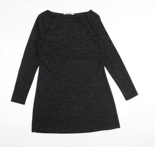 Lily Originals Womens Grey Viscose Jumper Dress Size 12 Boat Neck Pullover