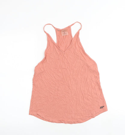 Myprotein Womens Pink Polyester Basic Tank Size S V-Neck Pullover