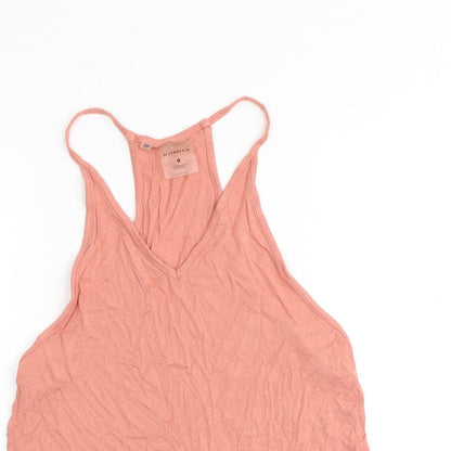 Myprotein Womens Pink Polyester Basic Tank Size S V-Neck Pullover