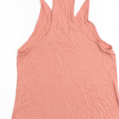 Myprotein Womens Pink Polyester Basic Tank Size S V-Neck Pullover