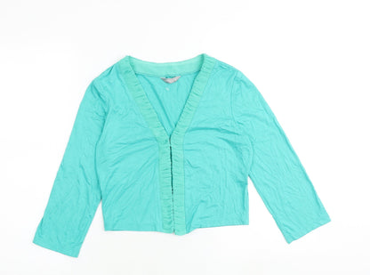 Womens UK Size 8 Per Una Green Cropped Blouse