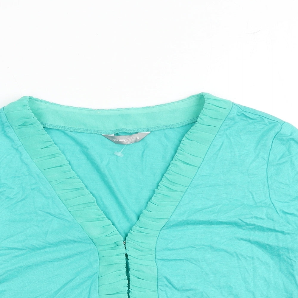 Womens UK Size 8 Per Una Green Cropped Blouse