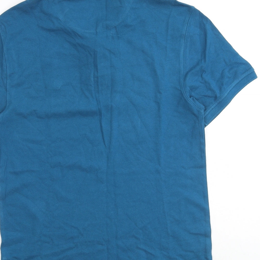 Body Soul Mens Blue Cotton Polo Size M Collared Button