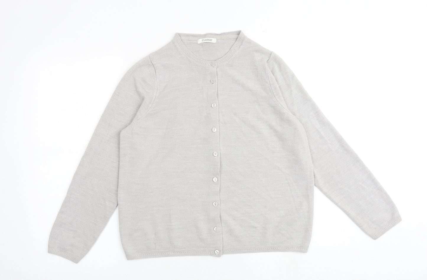 Womens UK Size 18 Classic Grey Cardigan Jumper