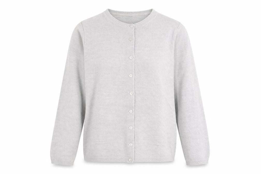 Classics Womens Grey Round Neck Acrylic Cardigan Jumper Size 18