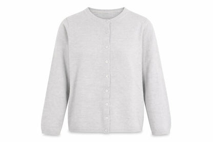 Classics Womens Grey Round Neck Acrylic Cardigan Jumper Size 18