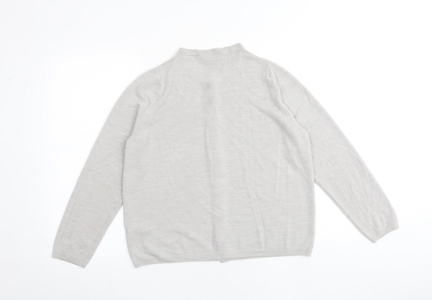 Womens UK Size 18 Classic Grey Cardigan Jumper