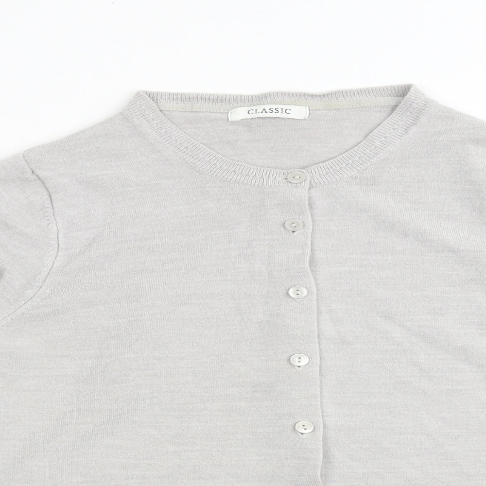 Womens UK Size 18 Classic Grey Cardigan Jumper