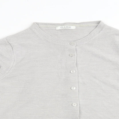 Womens UK Size 18 Classic Grey Cardigan Jumper
