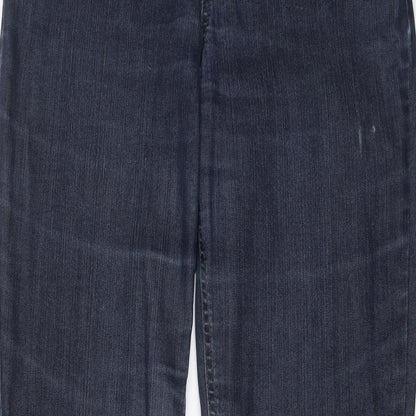 GARDEUR Womens Blue Cotton Straight Jeans Size 10 L30 in Regular Button