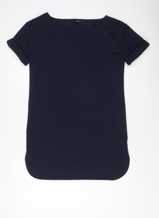 NEXT Womens Blue Polyester A-Line Size 10 Boat Neck Pullover