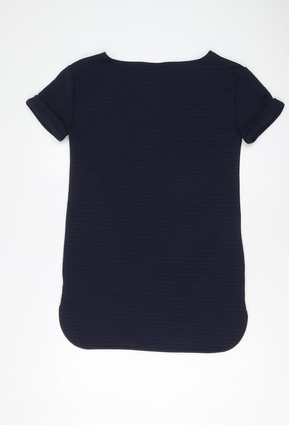 NEXT Womens Blue Polyester A-Line Size 10 Boat Neck Pullover