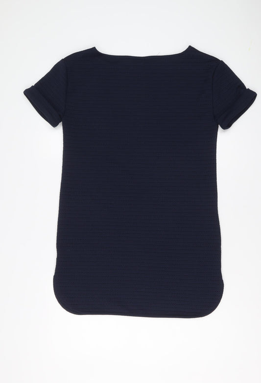 NEXT Womens Blue Polyester A-Line Size 10 Boat Neck Pullover