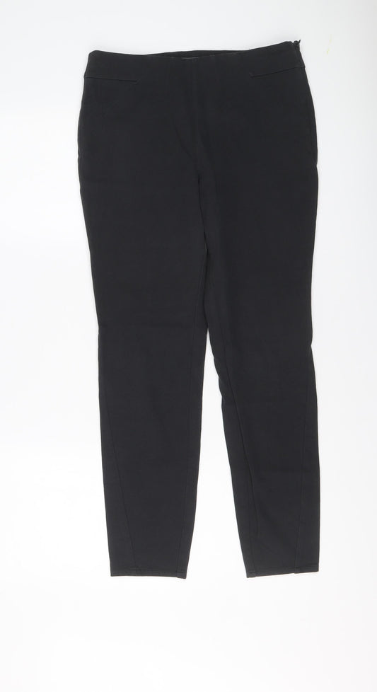 Mint Velvet Womens Grey Cotton Trousers Size 12 L27 in Regular Zip