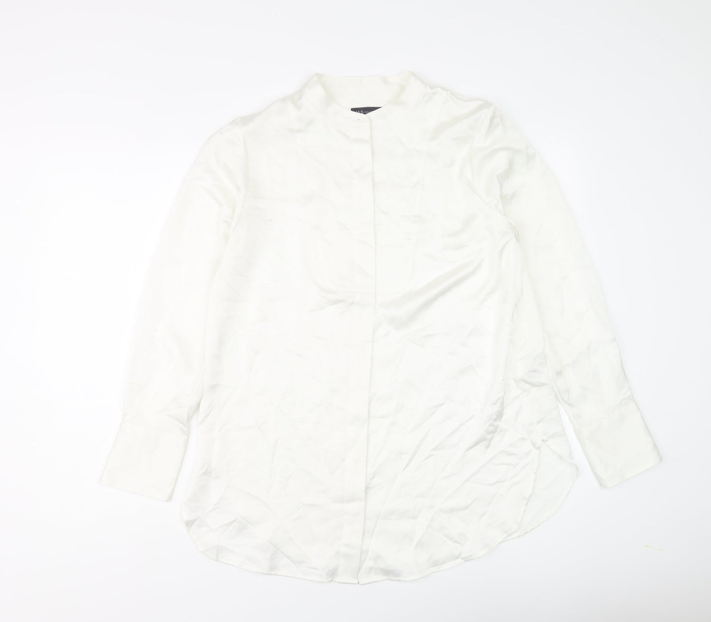 Womens UK Size 10 Marks and Spencer Ivory Basic Button-Up
