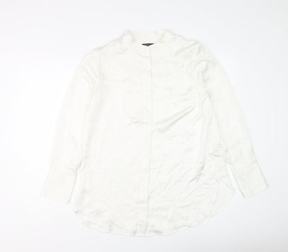 Womens UK Size 10 Marks and Spencer Ivory Basic Button-Up