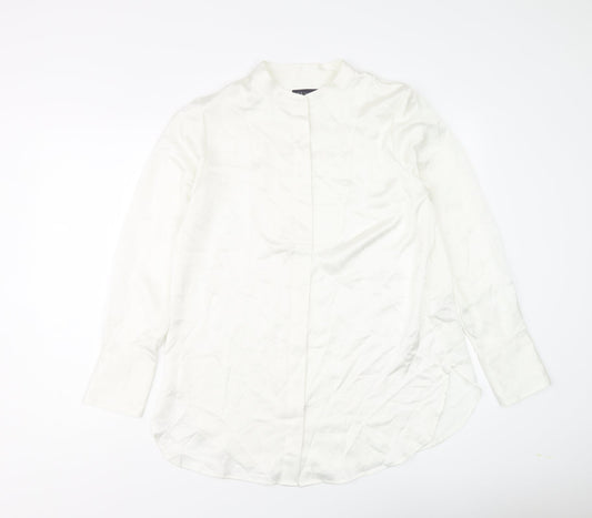 Womens UK Size 10 Marks and Spencer Ivory Basic Button-Up