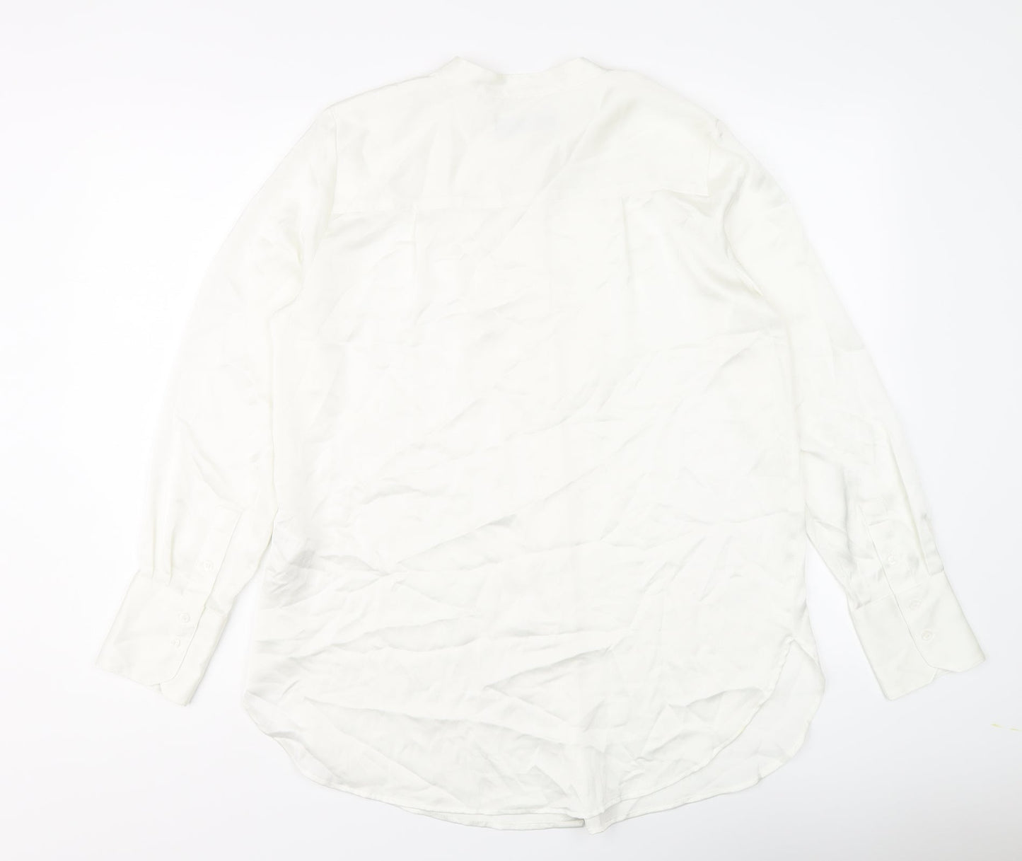 Womens UK Size 10 Marks and Spencer Ivory Basic Button-Up