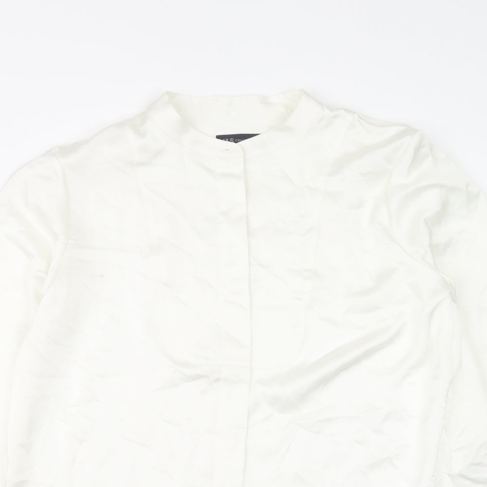 Womens UK Size 10 Marks and Spencer Ivory Basic Button-Up